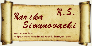 Marika Šimunovački vizit kartica